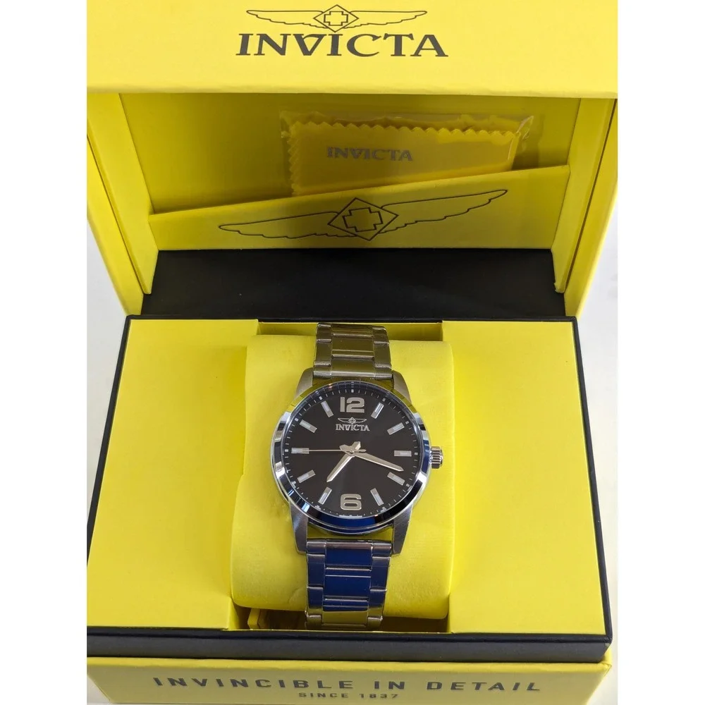 Invicta Celestial Kepler Mens Watch 48491 Black Dial 43mm Stainless Steel Quartz